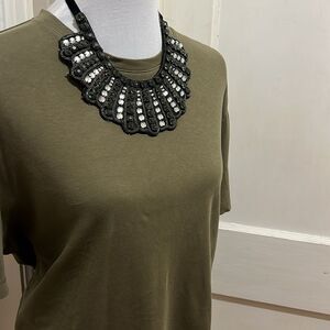 Banana Republic Luxe Touch T Shirt Army Green Women's Large EUC